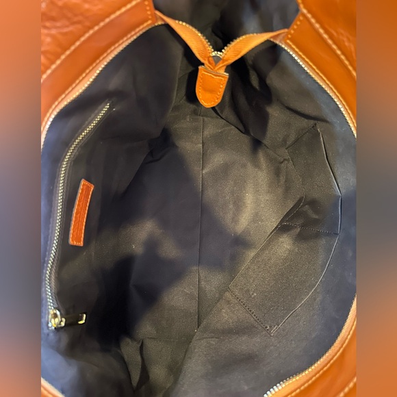 Anna Paola Made in Italy Large Orange Leather Tote Like New Condition - Picture 6 of 7